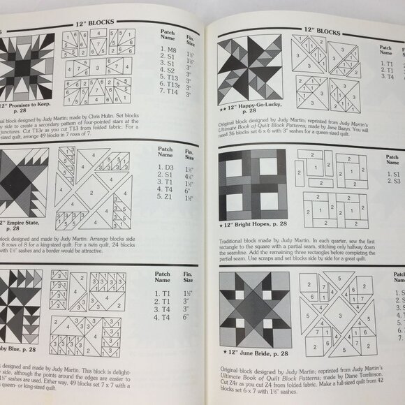 Vintage 1998 The Block Book Judy Martin Quilt Pattern Designs Ideas Rotary Shape - Picture 7 of 12